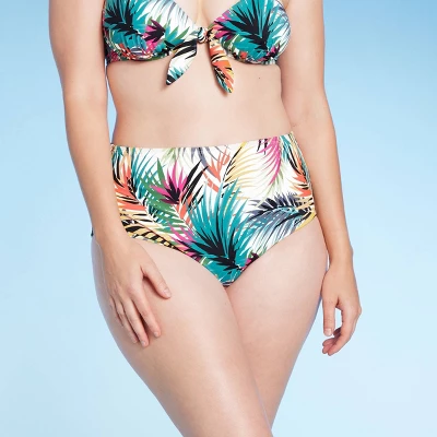 Women's High Waist Medium Coverage Bikini Bottom - Shade & Shore™ Multi Palm Print 5 Women's High Waist Medium Coverage Bikini Bottom - Shade & Shore™ Multi Palm Print - Image 3