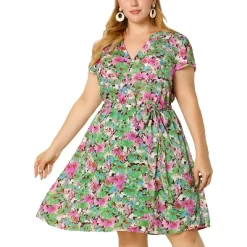 Agnes Orinda Women's Plus Size Casual Floral Short Sleeve Knee Length Shirt Dress 17 Agnes Orinda Women's Plus Size Casual Floral Short Sleeve Knee Length Shirt Dress -Style Haven Shop GUEST 2d1d1e4e 0fd7 4a82 b3ec 26b8d8c0c149
