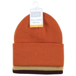 Hudson Baby Family Knit Cuffed Beanie 3pk, Rust