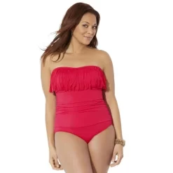 Swimsuits For All Women’s Plus Size Fringe Bandeau One Piece Swimsuit -Style Haven Shop GUEST 2ecc8968 7dcc 4083 83a5 83abb0505e9b