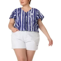 Agnes Orinda Women's Plus Size Cute Short Sleeve Casual Stripe Tops -Style Haven Shop GUEST 2eebbe3f 2223 494a 9ceb 100d87054004