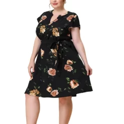 Agnes Orinda Women's Plus Size Casual Floral Short Sleeve Knee Length Shirt Dress 20 Agnes Orinda Women's Plus Size Casual Floral Short Sleeve Knee Length Shirt Dress -Style Haven Shop GUEST 2fe53ddf e919 45a8 9c67 333fe56fab51
