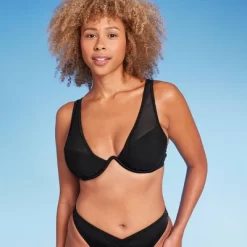 Women's Mesh Detail Underwire Bikini Top - Shade & Shore™ Black -Style Haven Shop GUEST 30c171f8 f35c 44b1 ad28 57999e3e3add