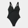 Women's Black V Neck One Piece Swimsuit Cutout Back Crisscross Bathing Suit -Cupshe -Black -Style Haven Shop GUEST 322d5b9b e215 402f ada3 7219175d3fba