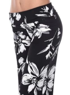 Women's Flower Printed Palazzo Pants - White Mark