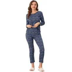 Cheibear Womens Sleepwear Pajama Long Sleeve Winter Nightwear Christmas Pj Elk Lounge Set -Style Haven Shop GUEST 329764a4 29bc 4b33 8a69 07bdd00e5610