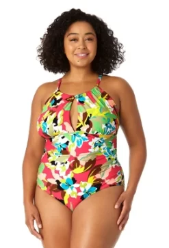 Anne Cole Plus - Women's High Neck With Ruffled Straps One Piece Swimsuit -Style Haven Shop GUEST 32b95525 2c32 482c 9eac 1ccd9cf7e8d1