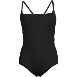 Lands' End Women's Chlorine Resistant Smocked Square Neck One Piece Swimsuit With Adjustable Straps -Style Haven Shop GUEST 33616bd2 09fd 48a5 bf19 14c39dfc6207