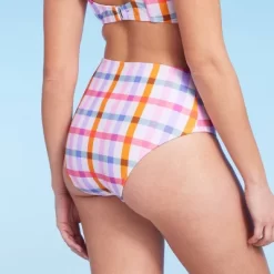 Women's Plaid Medium Coverage High Waist Bikini Bottom - Kona Sol™ Multi -Style Haven Shop GUEST 3396635c e3a9 49b6 8064 f947d1582c56