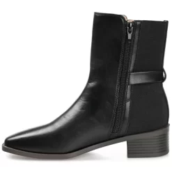 Journee Collection Womens Aubrie Tru Comfort Foam Inside Zip Stacked Heel Booties