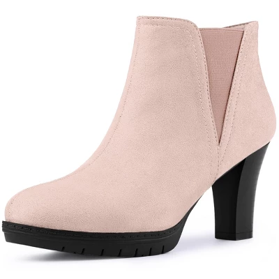 Allegra K Women's Round Toe Block Heels Chelsea Ankle Boots 13 Allegra K Women's Round Toe Block Heels Chelsea Ankle Boots - Image 11