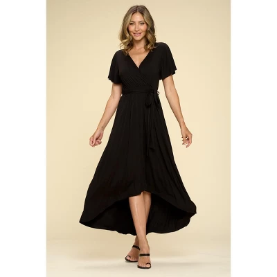 WEST K Women's Georgia Faux Wrap Dress With High-Low Hem And Tie Waist 3 WEST K Women's Georgia Faux Wrap Dress With High-Low Hem And Tie Waist