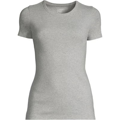 Lands' End Women's Cotton Rib Short Sleeve Crewneck T-shirt 6 Lands' End Women's Cotton Rib Short Sleeve Crewneck T-shirt - Image 4
