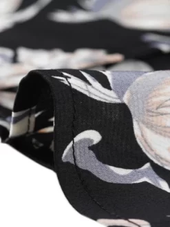 Allegra K Floral Blouse For Women's V Neck Button Up Long Sleeve Satin Blouses -Style Haven Shop GUEST 36c8ce87 2d6c 4c0c 9c3e 0e9fb7e09416