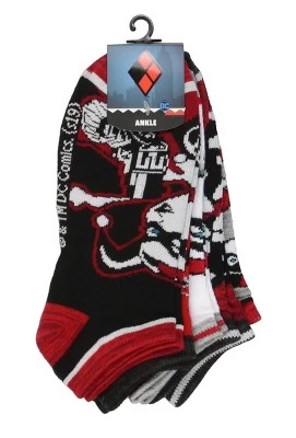 DC Comics Harley Quinn Adult Character Designs 5 Pack Mix And Match Ankle Socks Multicoloured 4 DC Comics Harley Quinn Adult Character Designs 5 Pack Mix And Match Ankle Socks Multicoloured - Image 2