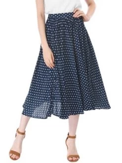 Allegra K Women's Date Dinner Floral A-Line Elastic Waist Flare Swing Midi Skirt -Style Haven Shop GUEST 373eb4df 931e 4c15 8d81 f40bfc87a773