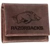 Evergreen University Of Arkansas Crazy Horse Collection Tri-Fold Wallet