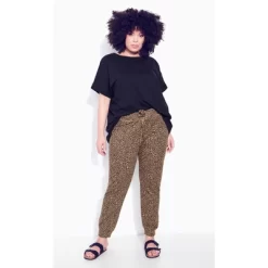 Women's Plus Size Only Lounge Print Pant - Brown Animal | ZIM & ZOE -Style Haven Shop GUEST 37c3f3db e25a 4490 8203 2a81f7aefcc4