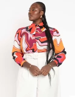 ELOQUII Women’s Plus Size Tie Neck Blouse -Style Haven Shop GUEST 37e1bef3 f333 4e25 a849 09ae24eefe3c