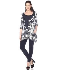 Women's Scoop Neck Printed Yanette Tunic Top - White Mark -Style Haven Shop GUEST 38dcbb14 b93f 455f aeb8 fc796aaa80d9
