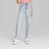 Women's Super-High Rise Distressed Straight Jeans - Wild Fable™ Light Wash