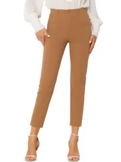 Allegra K Women's Plaid High Waist Elastic Back Office Work Ankle Pants -Style Haven Shop GUEST 396d814d ba10 4ac1 abad 34a968a9c0d2