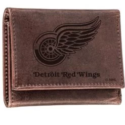 Evergreen Detroit Red Wings Crazy Horse Collection Tri-Fold Wallet
