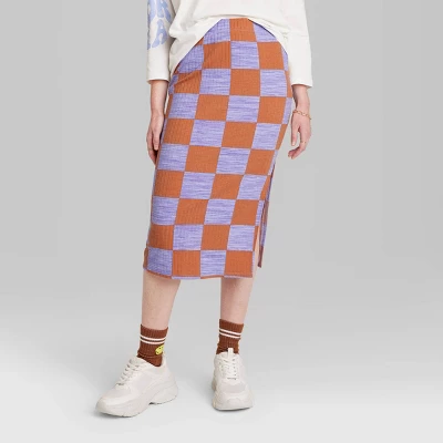 Women's Ascot + Hart Checkered Graphic Maxi Skirt 3 Women's Ascot + Hart Checkered Graphic Maxi Skirt