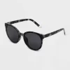 Women's Shiny Plastic Tortoise Shell Round Sunglasses - Universal Thread™ Gray