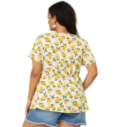 Agnes Orinda Women's Plus Size Blouse Casual V Neck Lemon Floral Peplum Top 11 Agnes Orinda Women's Plus Size Blouse Casual V Neck Lemon Floral Peplum Top -Style Haven Shop GUEST 3b843e47 f228 47ca 828e 8339ccce7d15