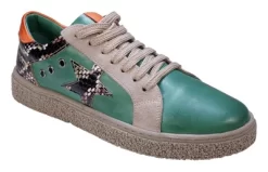 Cools 21 Charlee Snake Skin Two-Tone Star Motif Lace Up Sneakers -Style Haven Shop GUEST 3bfe237b d902 4055 a863 59ff40bd55ea