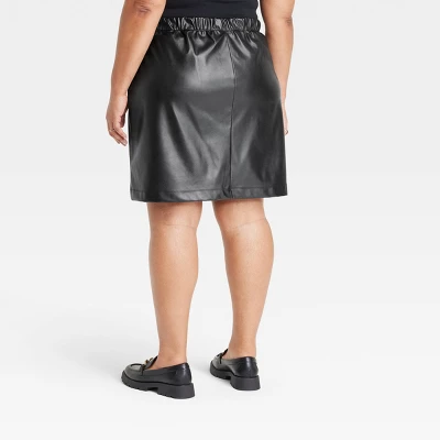 Women's Faux Leather Mini A-Line Skirt - Ava & Viv™ 3 Women's Faux Leather Mini A-Line Skirt - Ava & Viv™