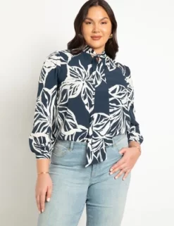 ELOQUII Women’s Plus Size Tie Neck Blouse -Style Haven Shop GUEST 3cb660c7 598c 4a31 8462 22b50220689f