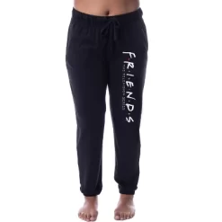 Friends TV Show Logo Womens' Sleep Jogger Loungewear Pajama Pants Black -Style Haven Shop GUEST 3d1ac3f8 83d7 4fc5 9434 5c1ea469dd14