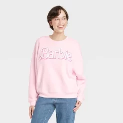 Women's Barbie Logo Graphic Sweatshirt - Pink -Style Haven Shop GUEST 3d3f9236 32a0 4d3b 9fed c58438398c5d