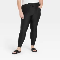 Women's Drawstring High Waisted Lounge Leggings With Pockets - A New Day™ Black -Style Haven Shop GUEST 3d555aec 251b 44e0 afad e6dc4a619fa7