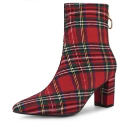 Allegra K Women's Pointed Toe Zipper Chunky Heels Ankle Boots -Style Haven Shop GUEST 3dabdfab acfe 400c b2a1 042adbbf2bc8