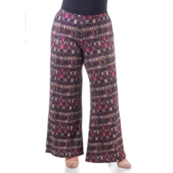 24seven Comfort Apparel Red Print Elastic Waist Plus Size Palazzo Pants -Style Haven Shop GUEST 3efc43c6 e0e1 4f46 a488 7556ae9ae19f