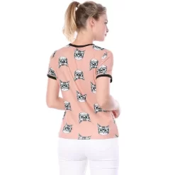 Allegra K Women's Cat Contrast Cartoon Print Tee Casual Summer T-Shirt -Style Haven Shop GUEST 3f146bed 08b7 4fb4 841e a1ac6d405451