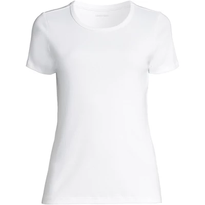 Lands' End Women's Cotton Rib Short Sleeve Crewneck T-shirt 7 Lands' End Women's Cotton Rib Short Sleeve Crewneck T-shirt - Image 5