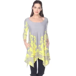 Women's Scoop Neck Printed Yanette Tunic Top - White Mark -Style Haven Shop GUEST 4002681b aeab 4970 bf91 865df0cdab8e