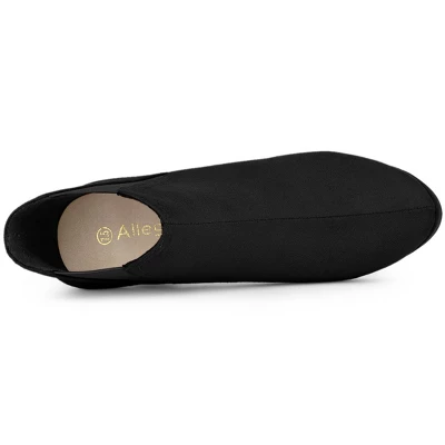 Allegra K Women's Round Toe Block Heels Chelsea Ankle Boots 6 Allegra K Women's Round Toe Block Heels Chelsea Ankle Boots - Image 4