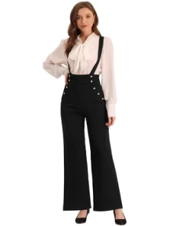 Allegra K Women's Casual Office Adjustable Straps Wide Leg Jumpsuits -Style Haven Shop GUEST 40c349f8 78bd 4b84 81b3 8885dd40e9dc