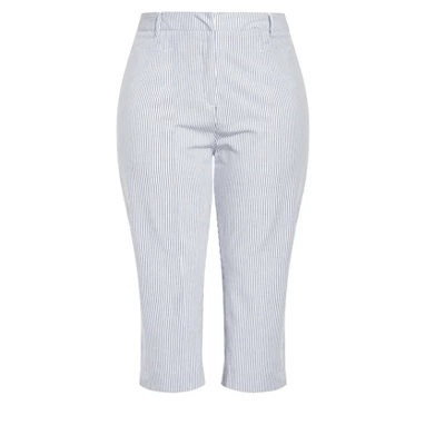 Women's Plus Size Blake Crop Stripe Pant - White | REFINITY 4 Women's Plus Size Blake Crop Stripe Pant - White | REFINITY - Image 2