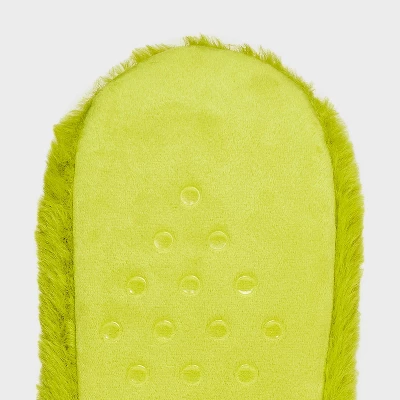 Women's Dr Seuss' The Grinch Faux Fur Slipper Socks With Grippers - Green 6 Women's Dr Seuss' The Grinch Faux Fur Slipper Socks With Grippers - Green - Image 4