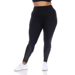 Plus Size High-Waist Mesh Fitness Leggings - White Mark -Style Haven Shop GUEST 41bc1a80 d4aa 467b 816d fbd8fef36bb4