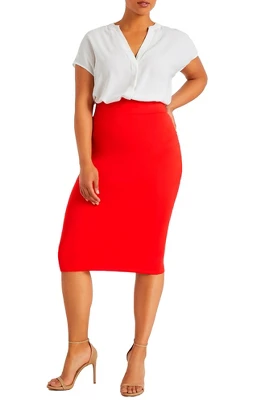 ELOQUII Women’s Plus Size Neoprene Pencil Skirt 9 ELOQUII Women’s Plus Size Neoprene Pencil Skirt - Image 7