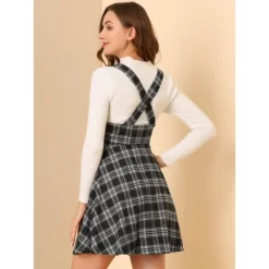 Allegra K Women's Pinafore Overall Tartan Checks Braces A-line Suspender Skirt -Style Haven Shop GUEST 42ec5e2f 62af 4ebd a503 5fb6a202edbb