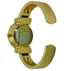 Olivia Pratt Every Day Textured And Rhinestone Metal Bangle Watch