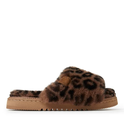 Fireside By Dearfoams Women's Cairns Genuine Shearling Slide Slipper With Metallic Trim 4 Fireside By Dearfoams Women's Cairns Genuine Shearling Slide Slipper With Metallic Trim - Image 2